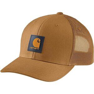 Men's Carhartt Brown/Honey100% Cotton Rugged Flex Twill Mesh-Back Logo Patch Cap